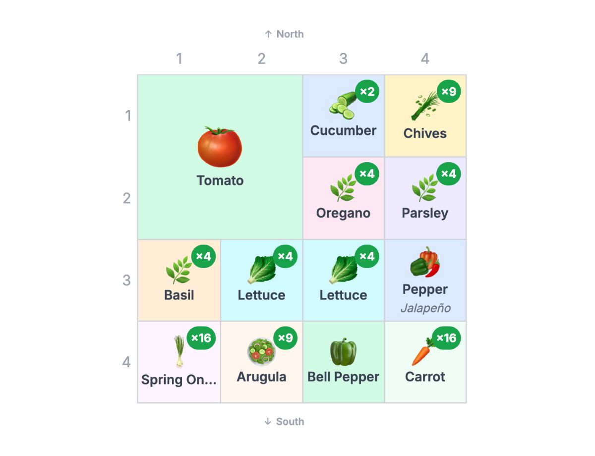 4×4 Fresh Herb and Salad Garden Bed Layout